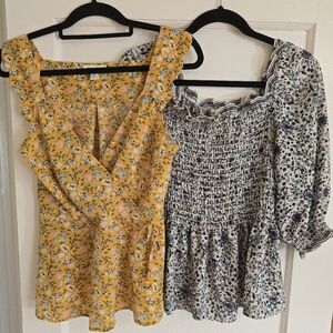 Set of Two Cottagecore Blouses Monteau and Max Studio Size Large